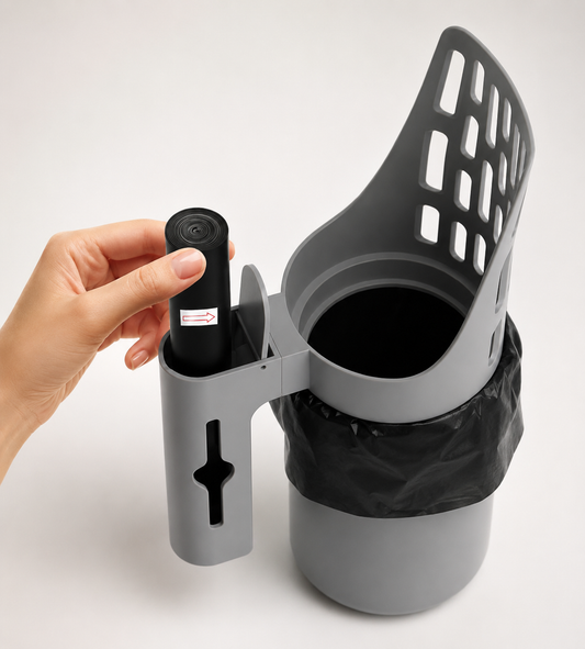 Cat Litter Scoop Holder with Waste Bag Dispenser